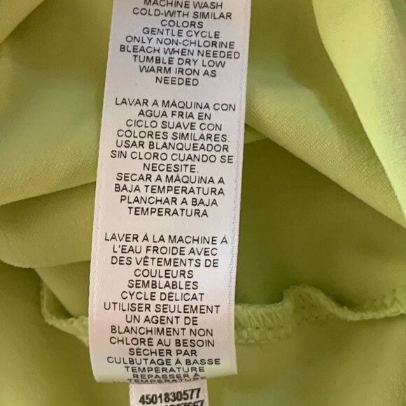 Chico's Tank Top Sz 2 (L/12) Chartreuse Light Yellow-Lime Green #99K - Picture 7 of 7